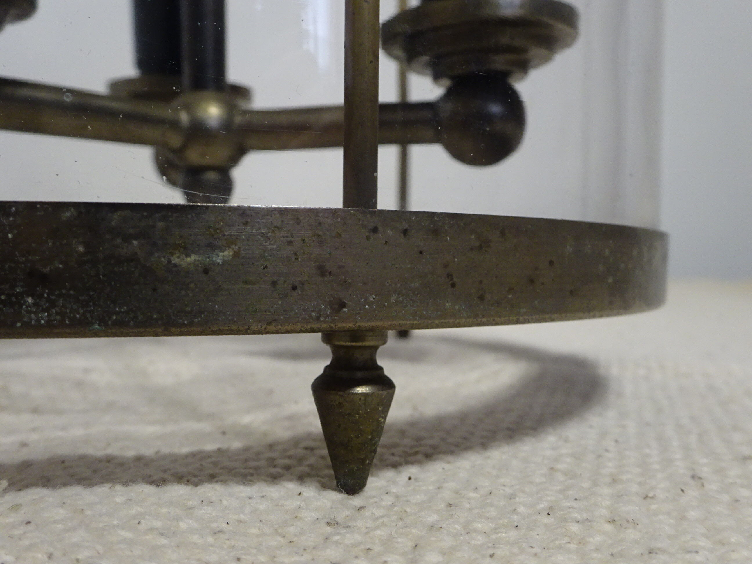 Old chandelier, 3 lights in a glass cylinder