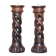 Pair of brutalist wooden candle holders, vintage wooden candle holder, decor