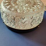 Antique large ceiling light in molded pressed glass.