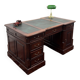 Classic English Partner Desk Green Leather