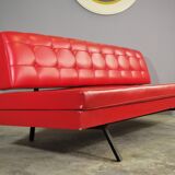 Red leatherette sofa, 1970s