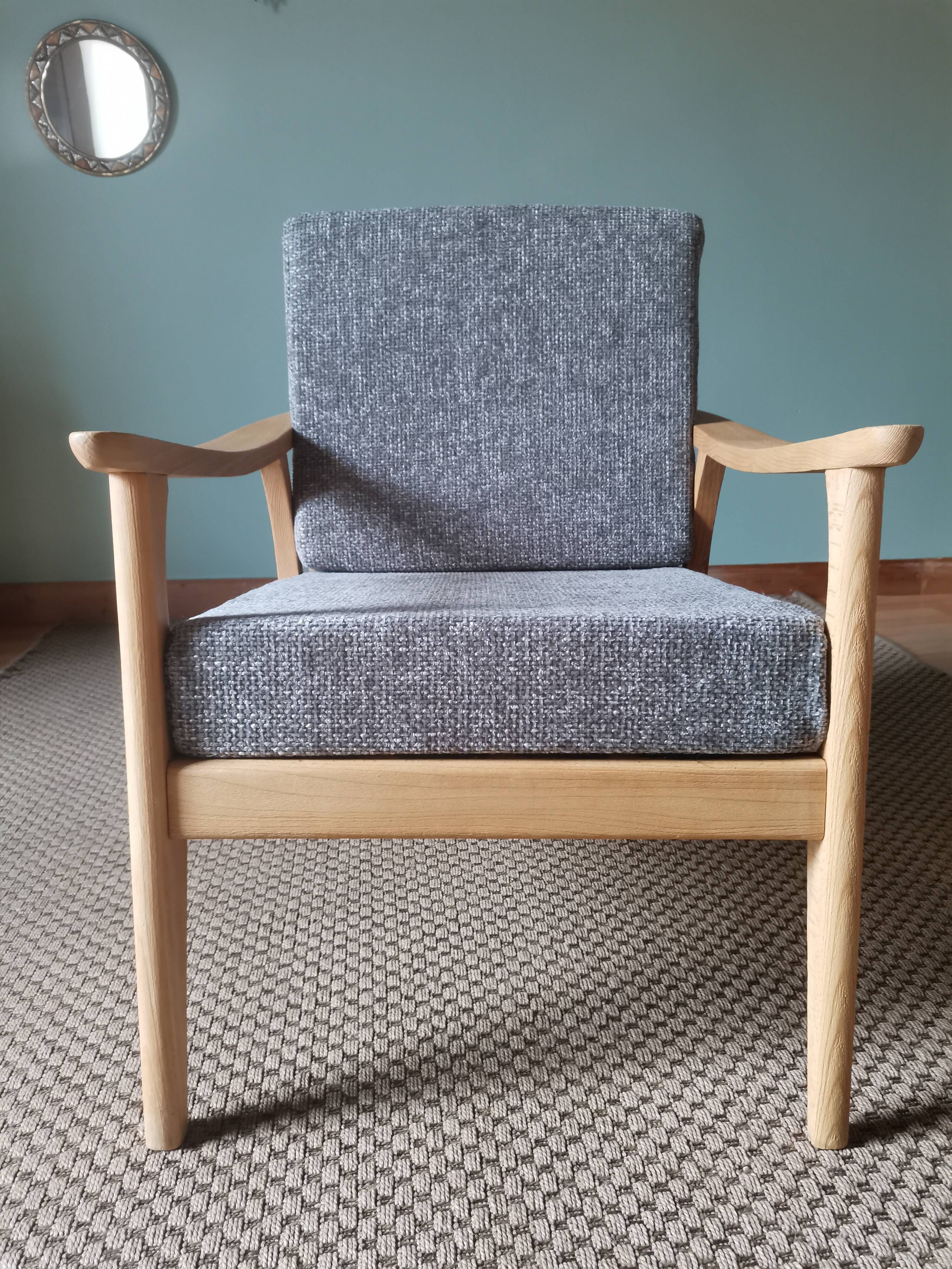 Grey Boomerang armchairs