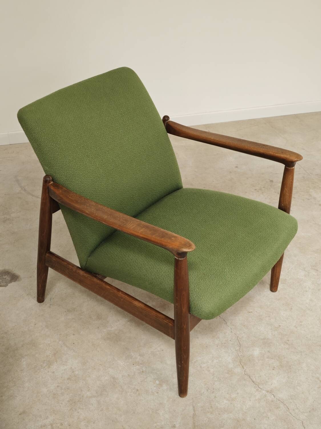 Pair of green GMF 64 armchairs by
Edmund Homa, Poland, 1960s