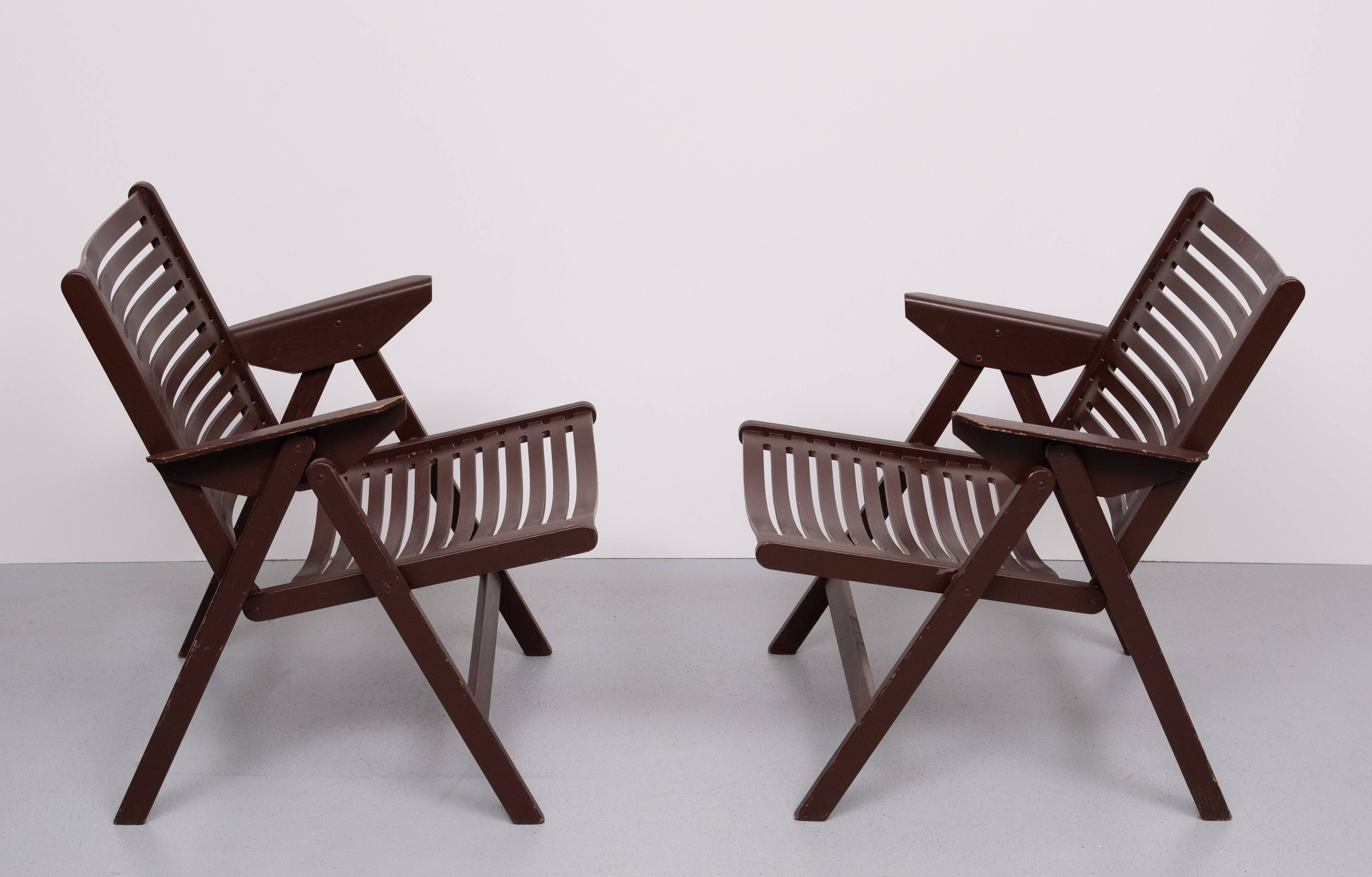 Vintage Rex multiplex folding chairs Niko Kralj, Joegoslavië 1950