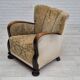 1950s, Danish vintage relax armchair, furniture velour, ash wood.