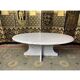 Oval coffee table in Carrara marble – Italian design from the 1970s