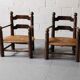 Paire de fauteuils en chêne, années 1940