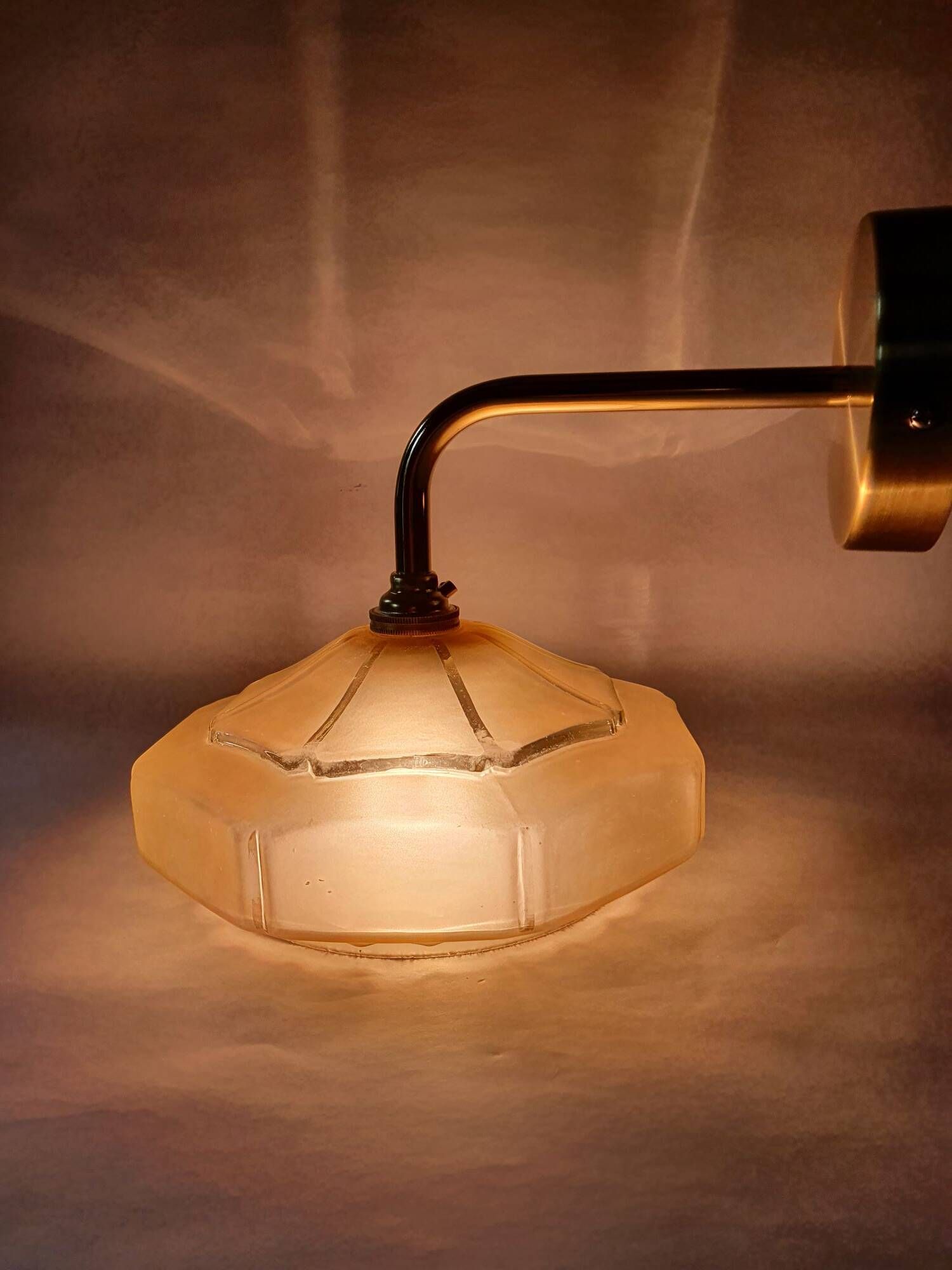 Pair of vintage 1940s Art Deco wall lights from France - newly electrified