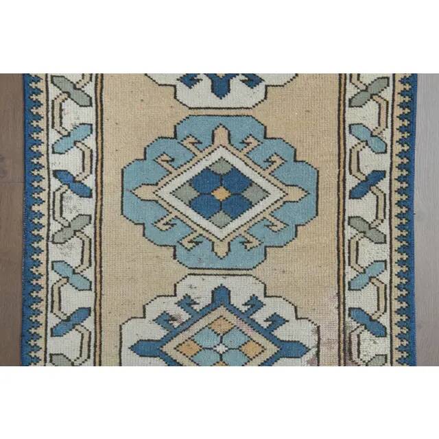 1970s Vintage Turkish Hand-Knotted Wool Cotton Orange Runner Rug 72x288
