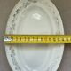 Antique oval plate Moulin des Loups Orchies – grey and gold floral decoration