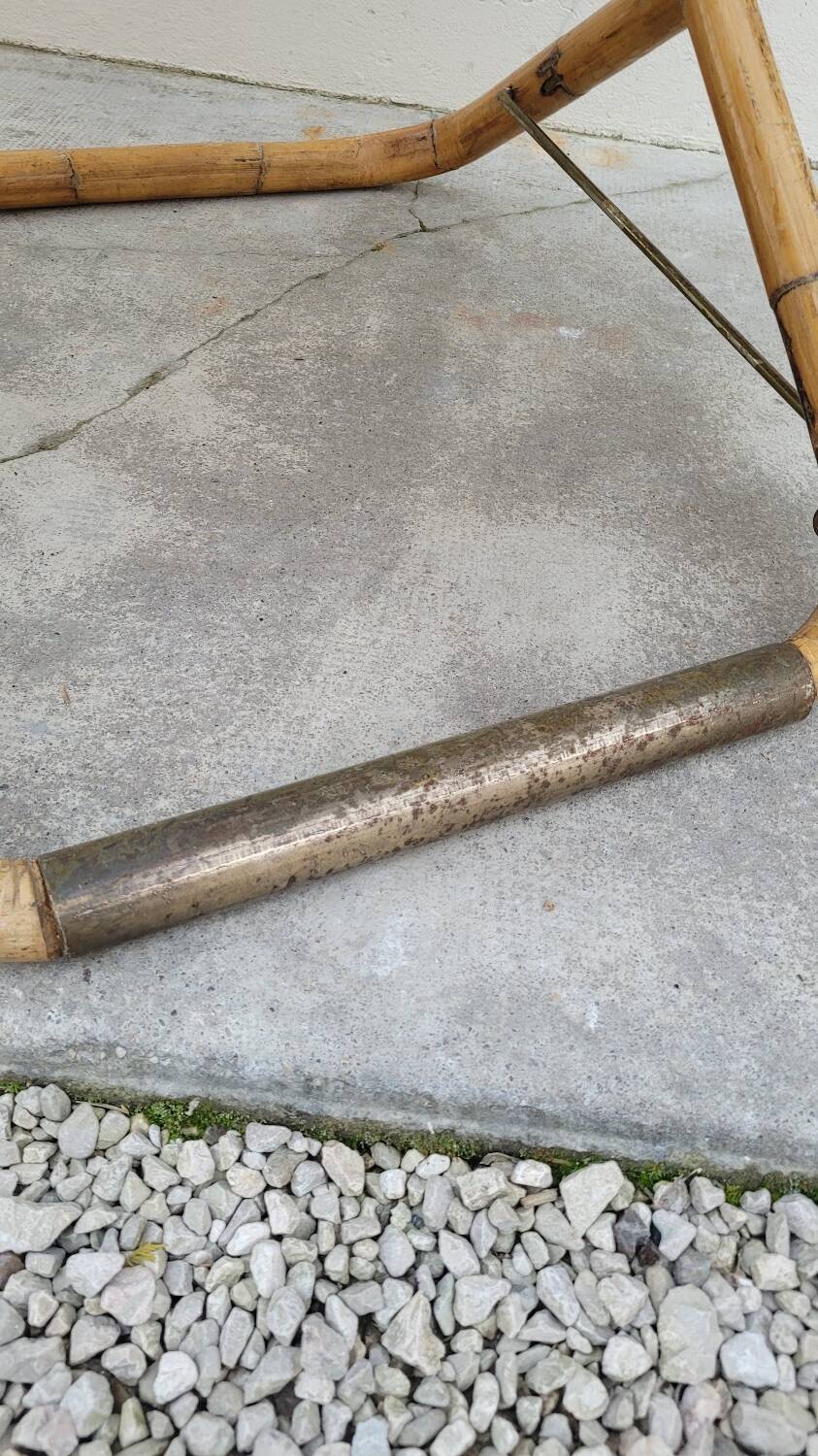 Vintage bamboo deck chair armchair 1950s Italy