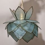 Pair of hanging lamps in mother-of-pearl