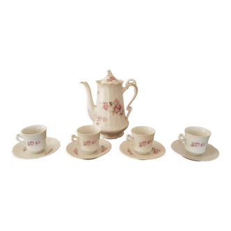 Coffee set antique porcelain décor flowers