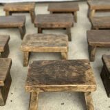 Small stool, side stool in old teak, footrest