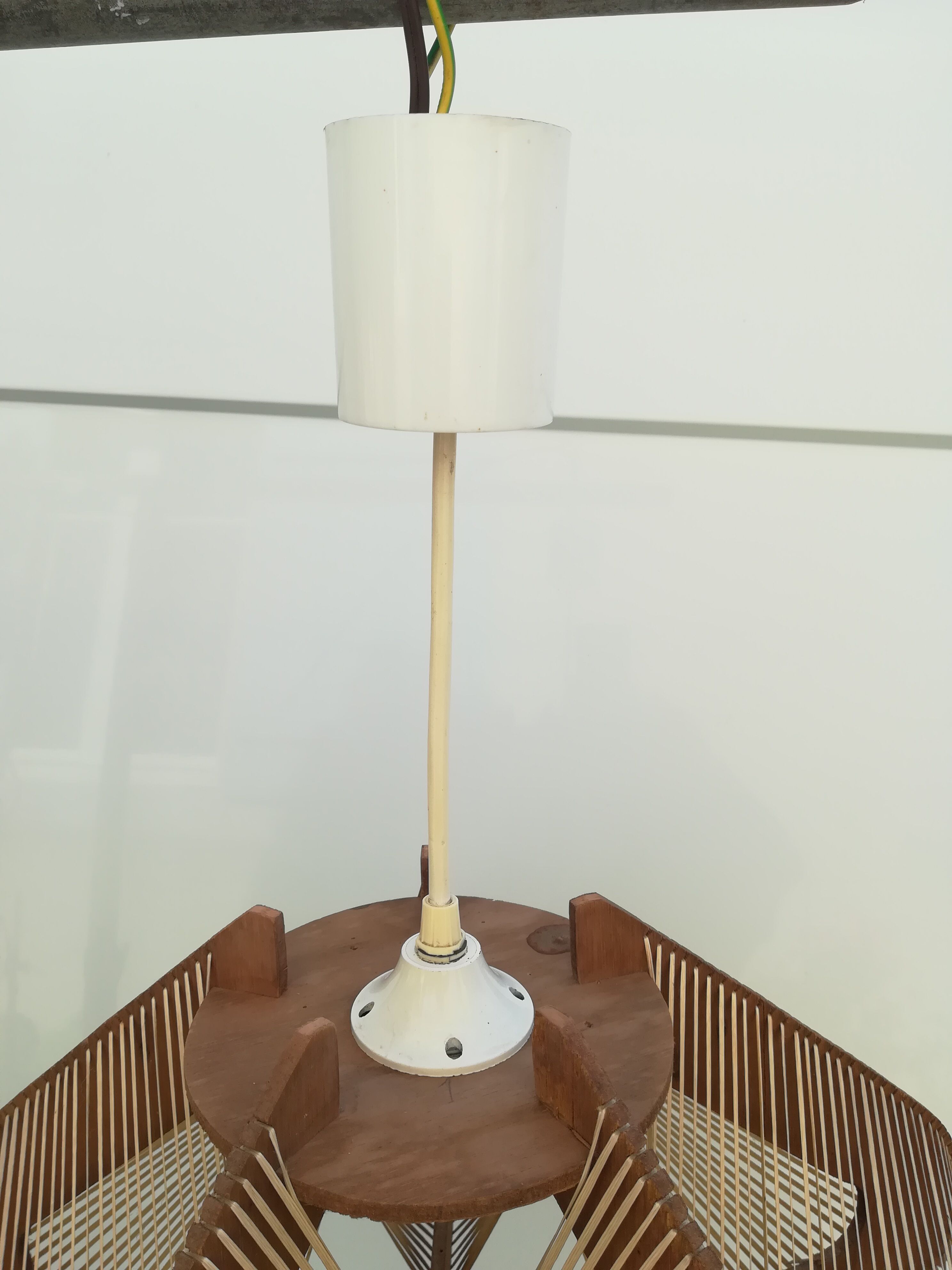 Scandinavian wood and wire suspension