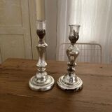 Pair of mercurized candle holders