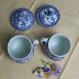 2 monogrammed "Gien" condiment jars