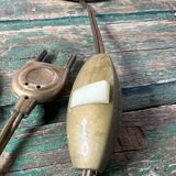 Antique brass lamp – Fringed lampshade