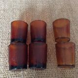 6 amber glasses