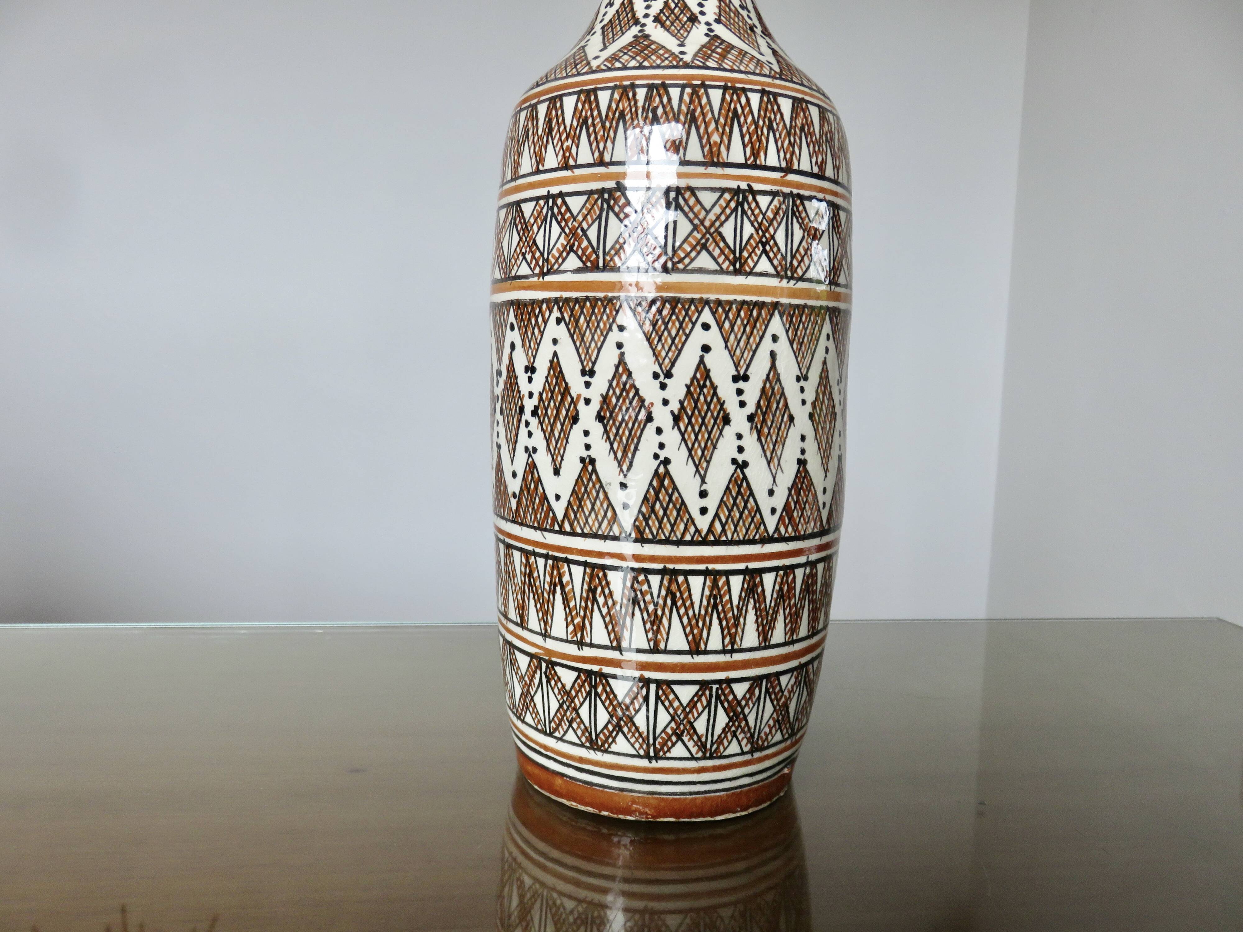 Berber ceramic lamp, Morocco 1970s