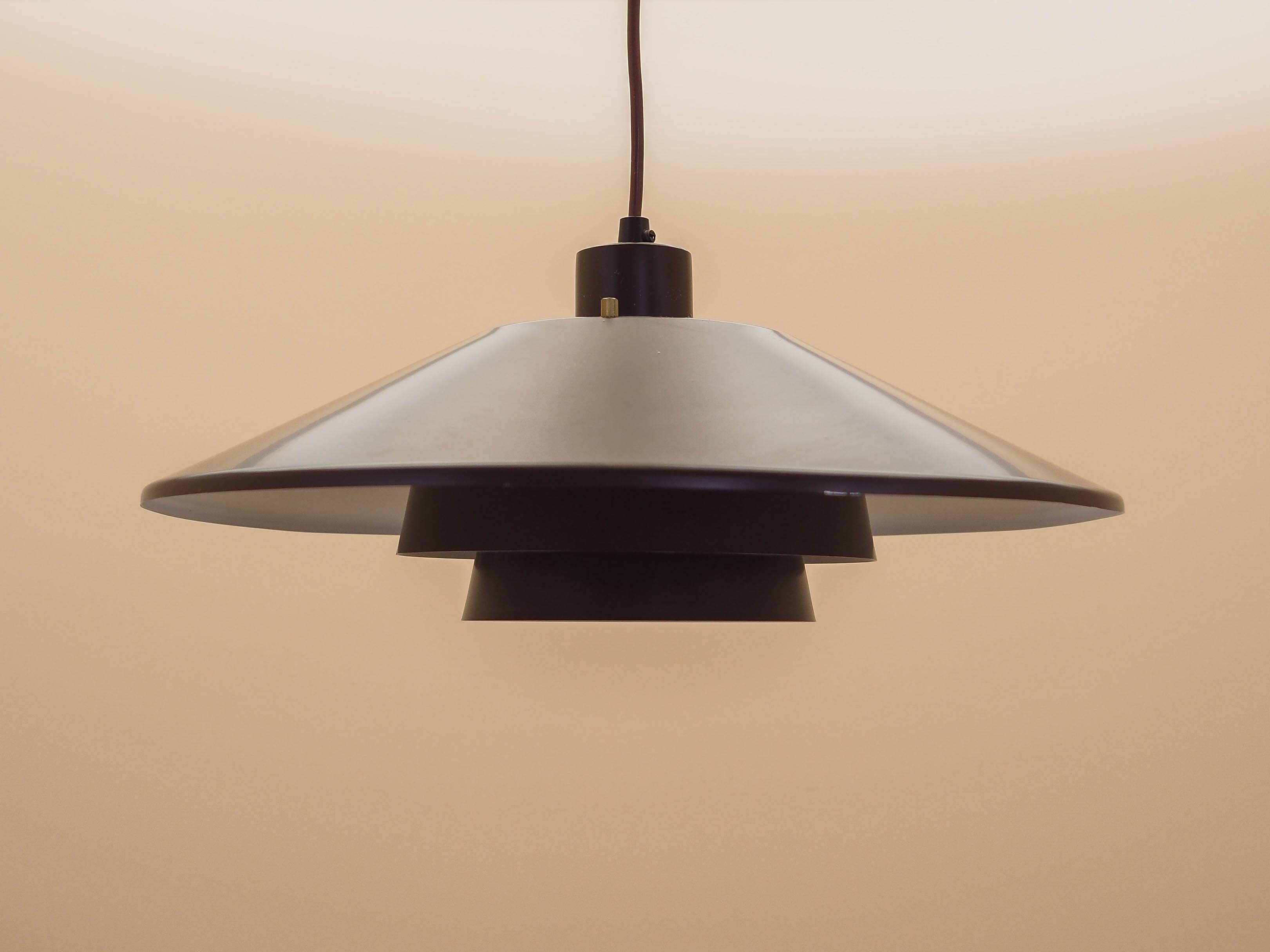 Danish pendant lamp with tiered metal shade, 1960s