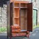 Art deco wooden cabinet with mirror, wooden storage unit, vintage Parisian cabinet