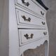 Commode trois tiroirs Louis XV patinée blanche et bleue