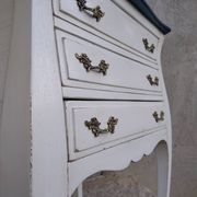 Louis XV three-drawer chest of drawers with white and blue patina