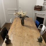 Raw wooden farm table