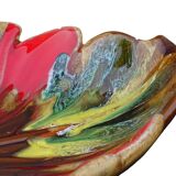 Bol vintage français en céramique Vallauris à motif de feuilles