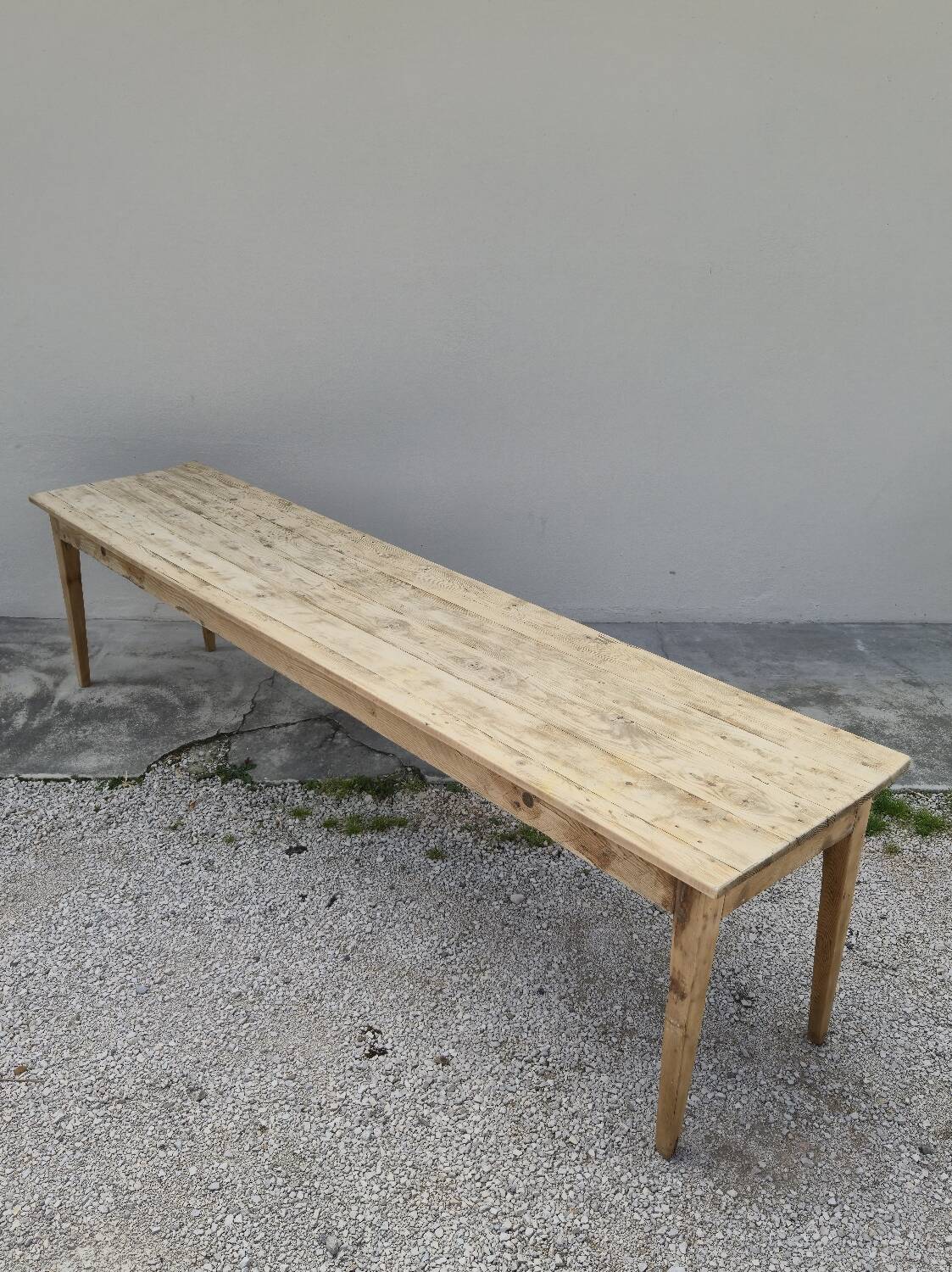 Rustic farmhouse table in fir, 1900