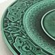 3 fruit plates Sarreguemines majolica shaded enamel Rubelles
