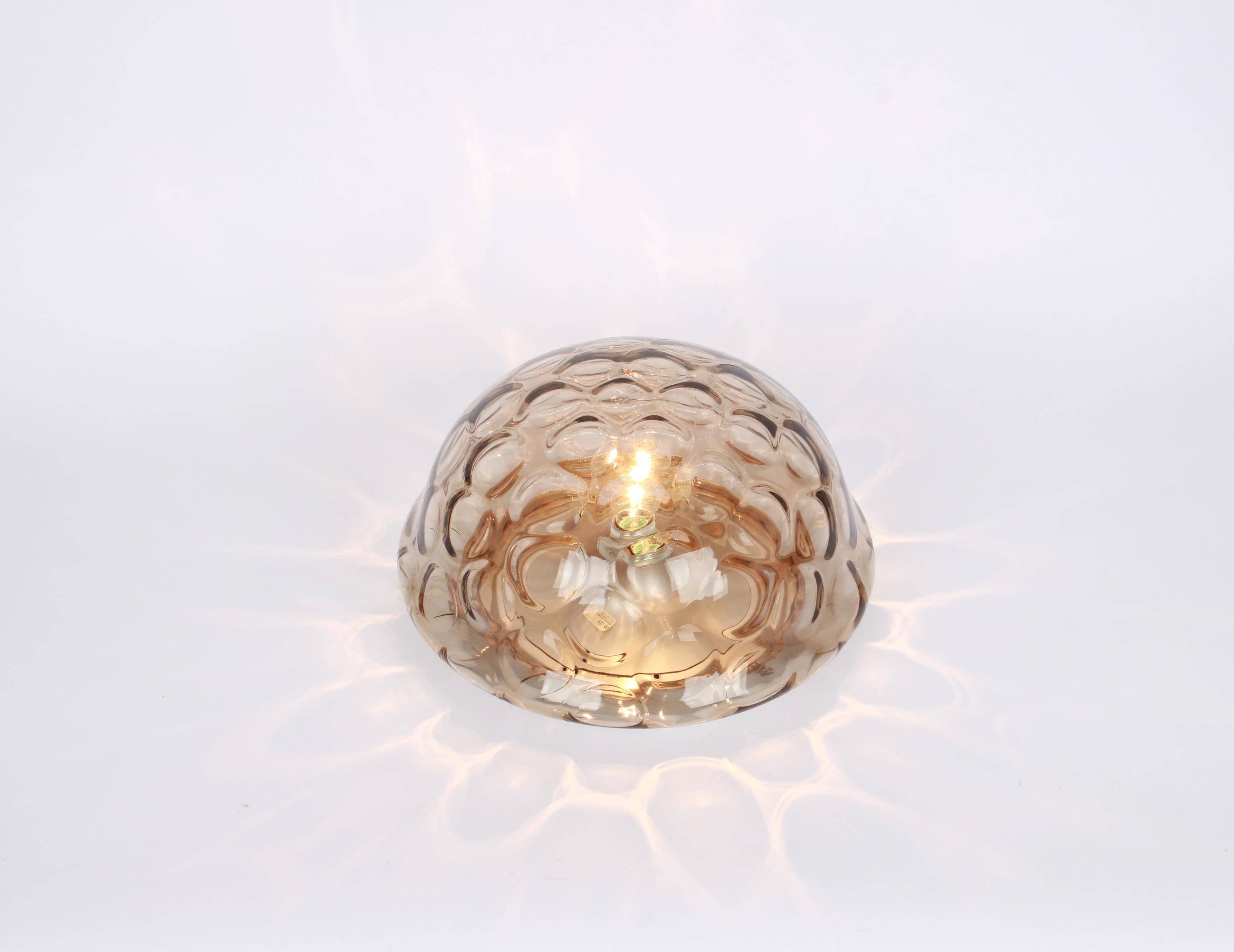 Wall/Ceiling Light in Smoked Glass, Sputnik, Germany