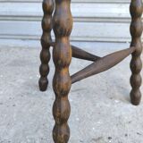 Turned wooden tripod stool