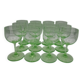 12 uraline crystal stemmed glasses