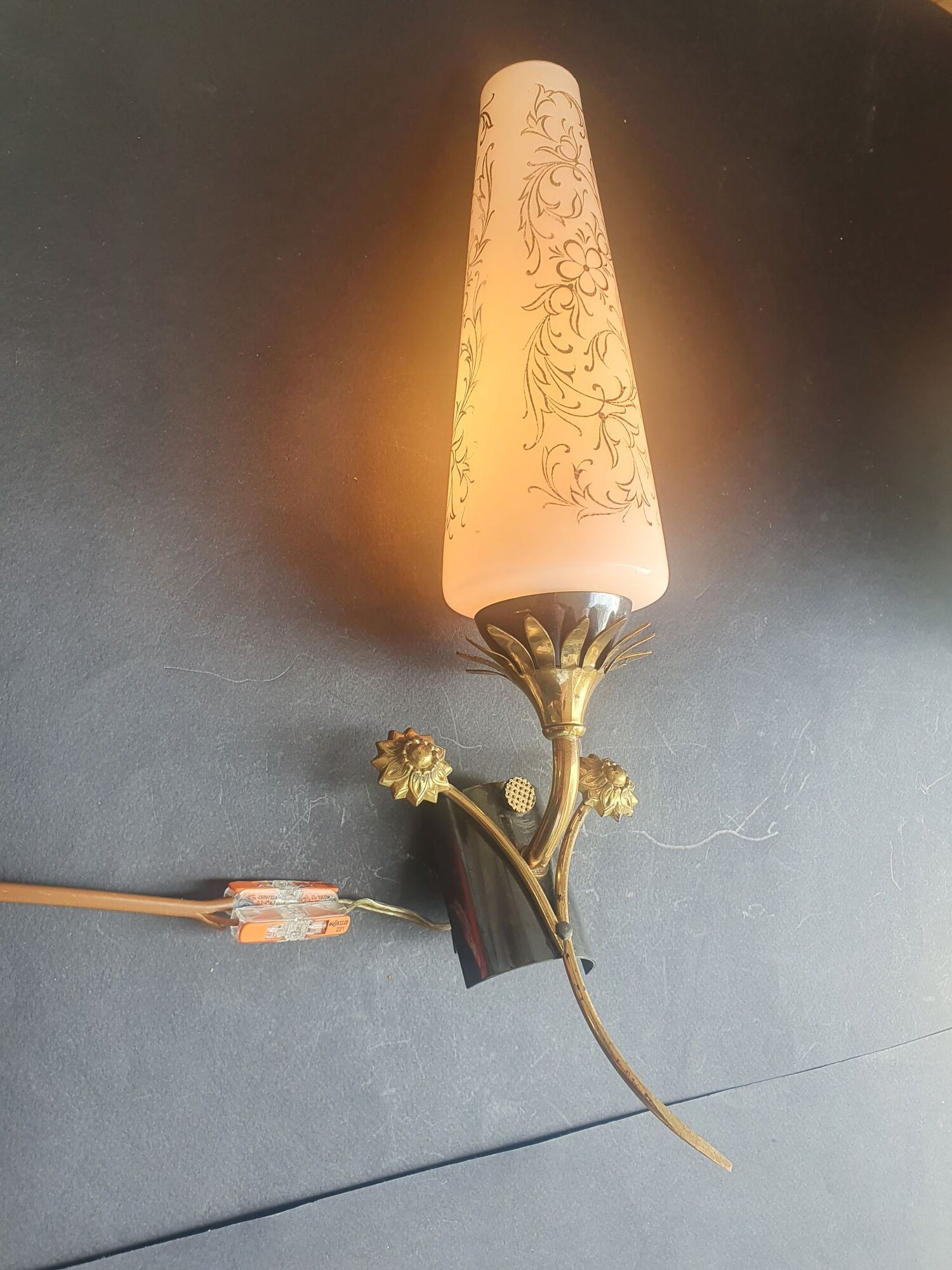 Pair of Art Deco wall sconces from the 1960s.