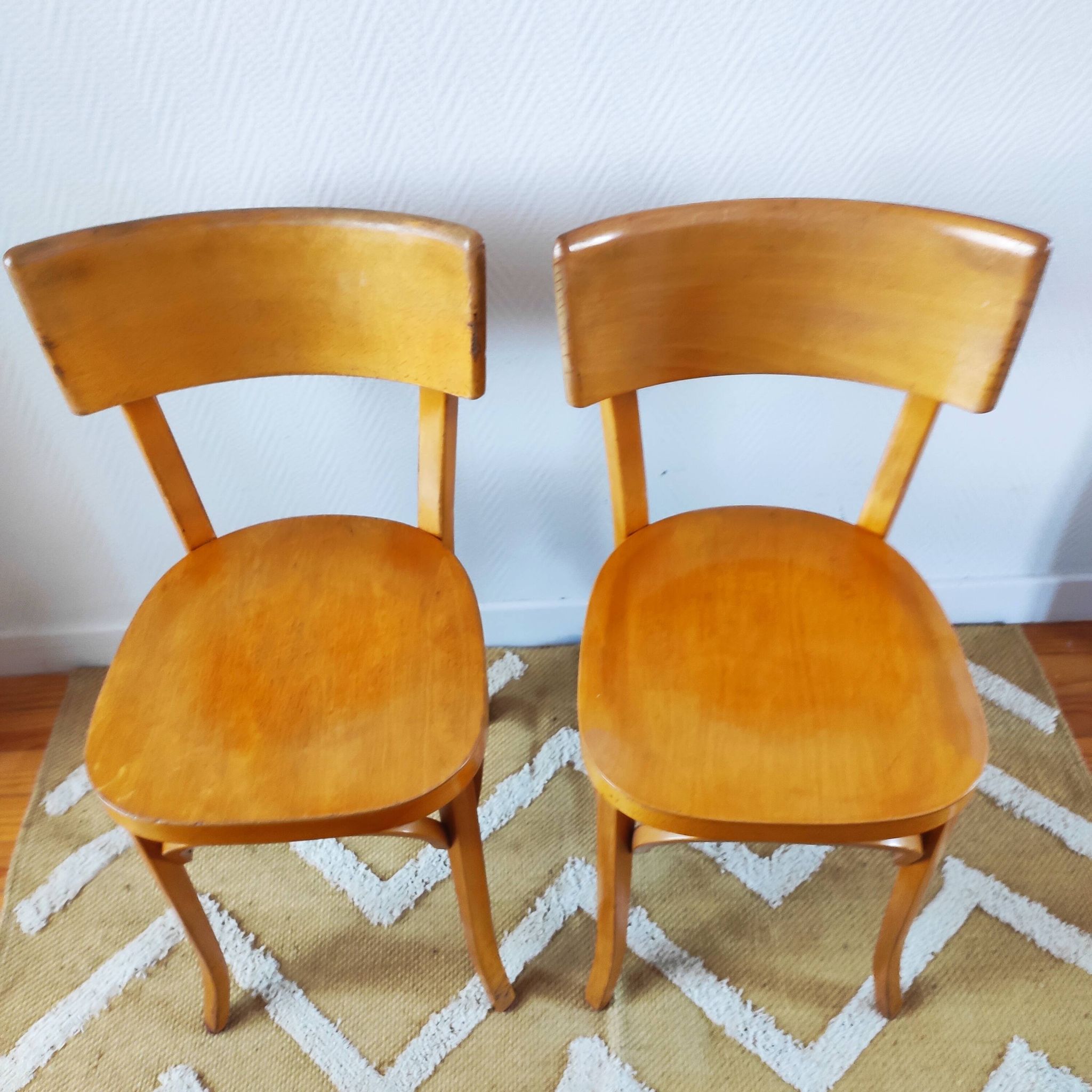 Pair of Baumann bistro chairs