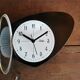 Vintage formica clock asymmetrical silent wall clock "black odo"