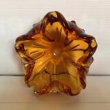 Yellow Murano style ashtray pocket tray