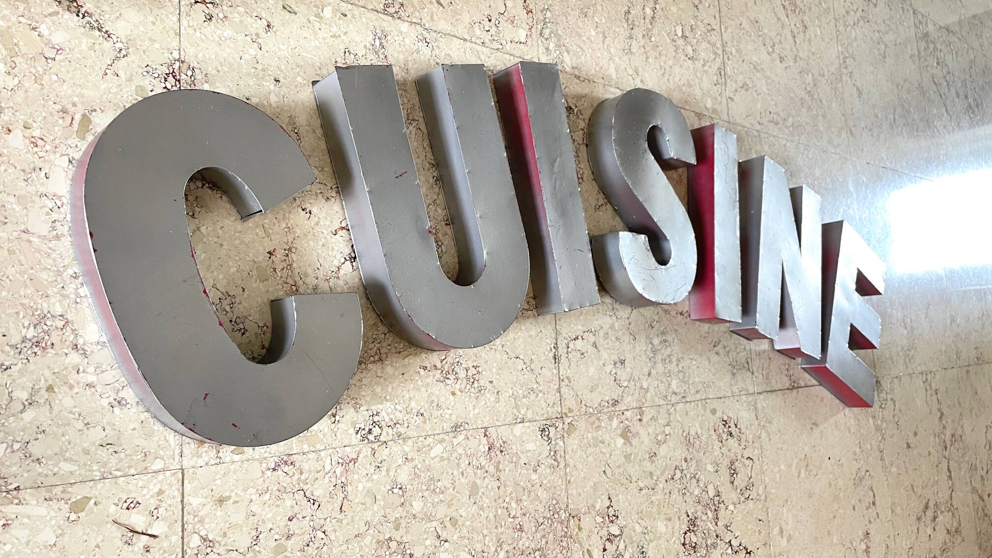 Lot of galva word cuisine sign letters