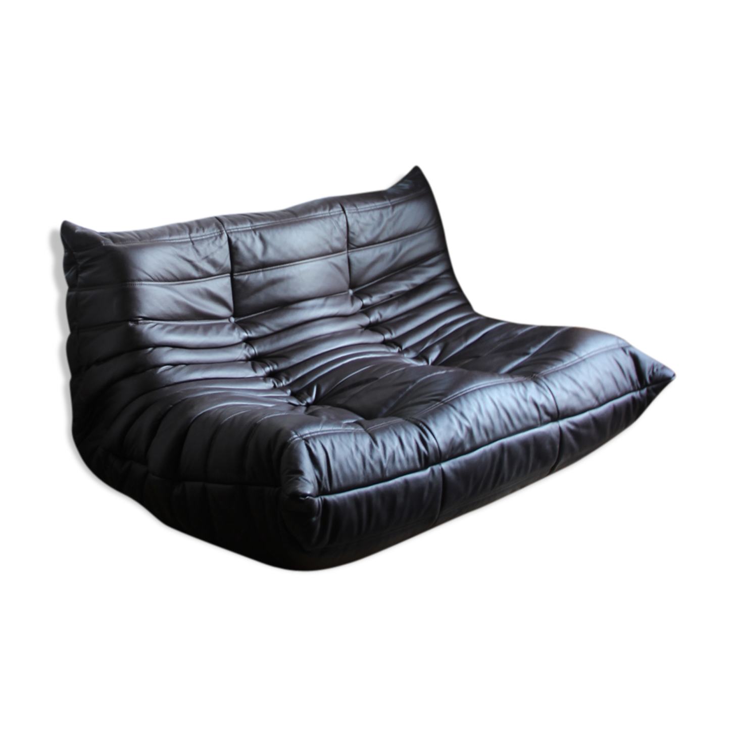 Michel Ducaroy's 2-seater Togo Sofa for Ligne Roset, chocolate leather