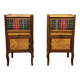 Set of Classic English Nightstand with Books and Marqueterie