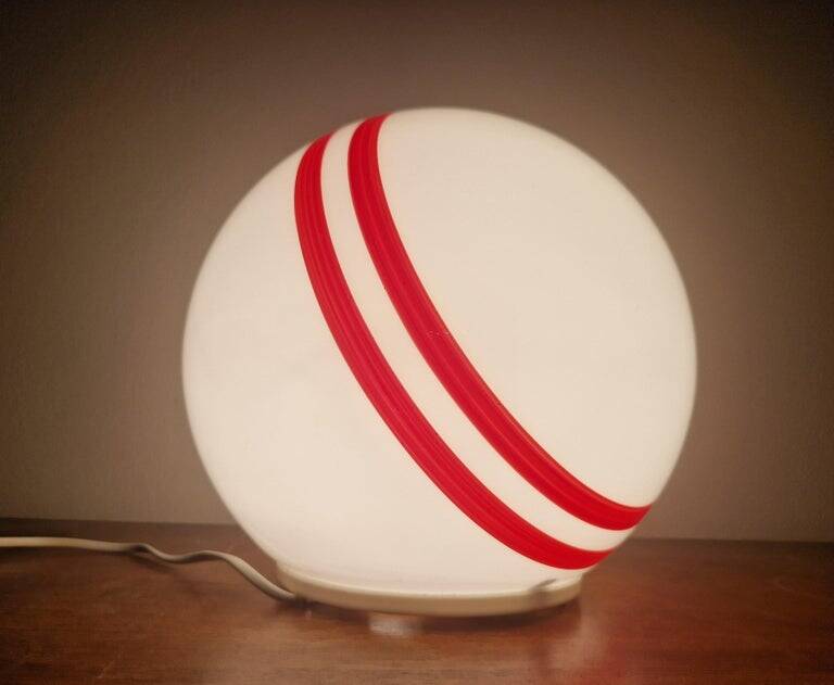 Very Rare Midcentury Table Ball Glass Lamp, 1970s