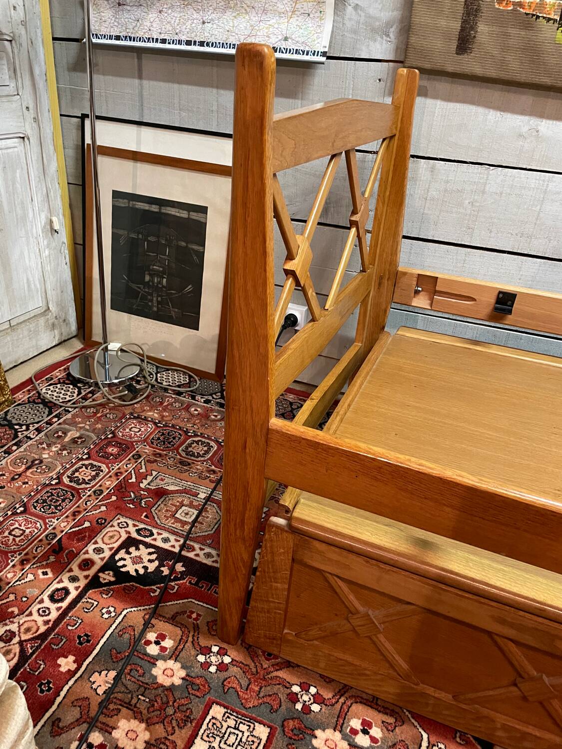 Daybed with vintage box spring, 59/60 cm thick