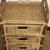 Commode en rotin vintage
