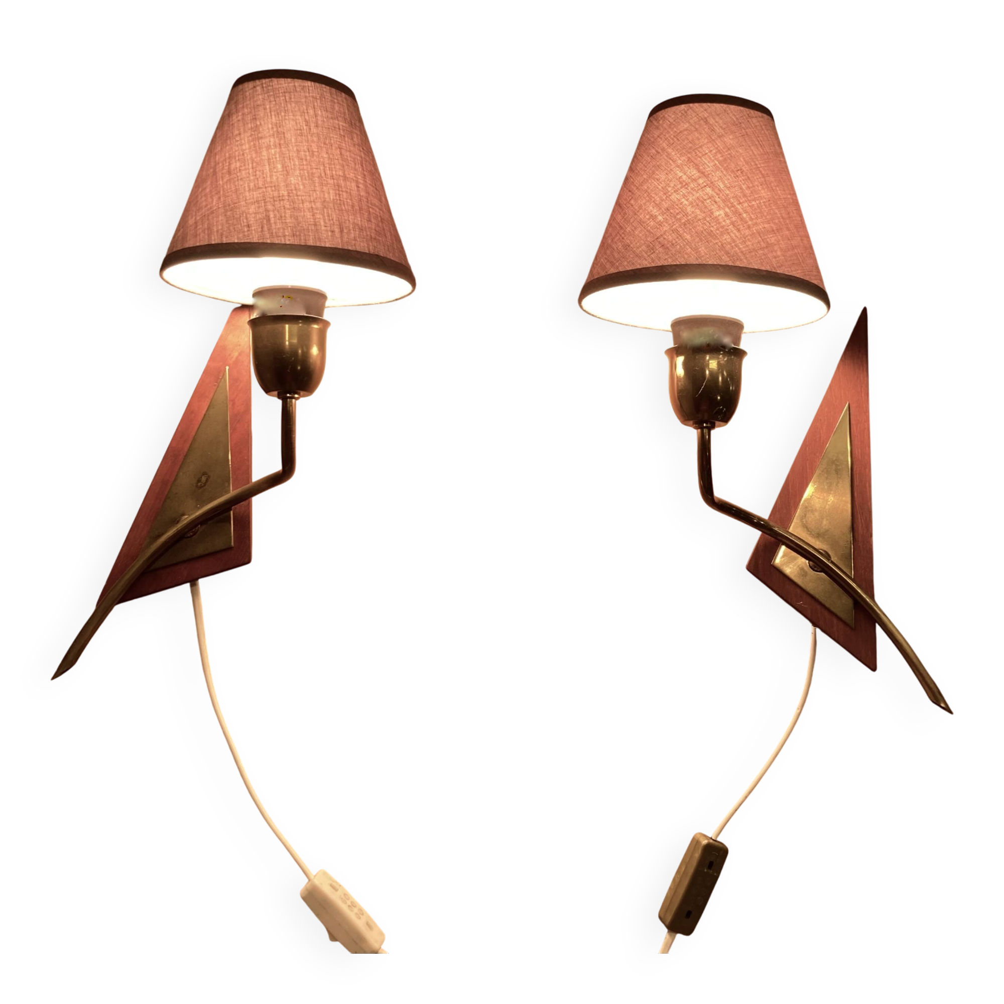 Paire d'appliques 1950 design scandinave.