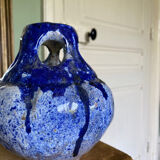 Fat lava glazed ceramic vase