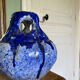 Fat lava glazed ceramic vase