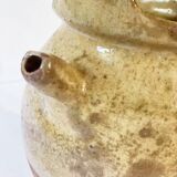 Antique Provençal jug / goat in yellow enamelled stoneware