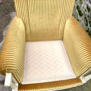 Pair of cosy armchairs by Jean Prevost in mustard velvet, 1970.